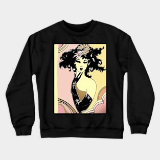 70S DECO GIRL WITH GLOVE  POSTER PRINT OP ART Crewneck Sweatshirt